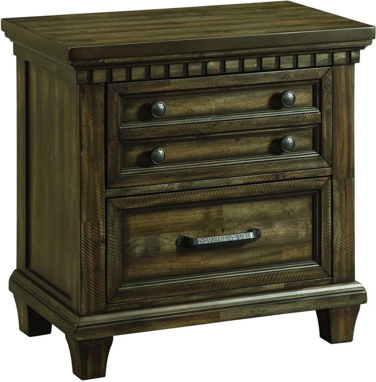 Elements International McCabe Night Stand With USB in Distressed Lacquer