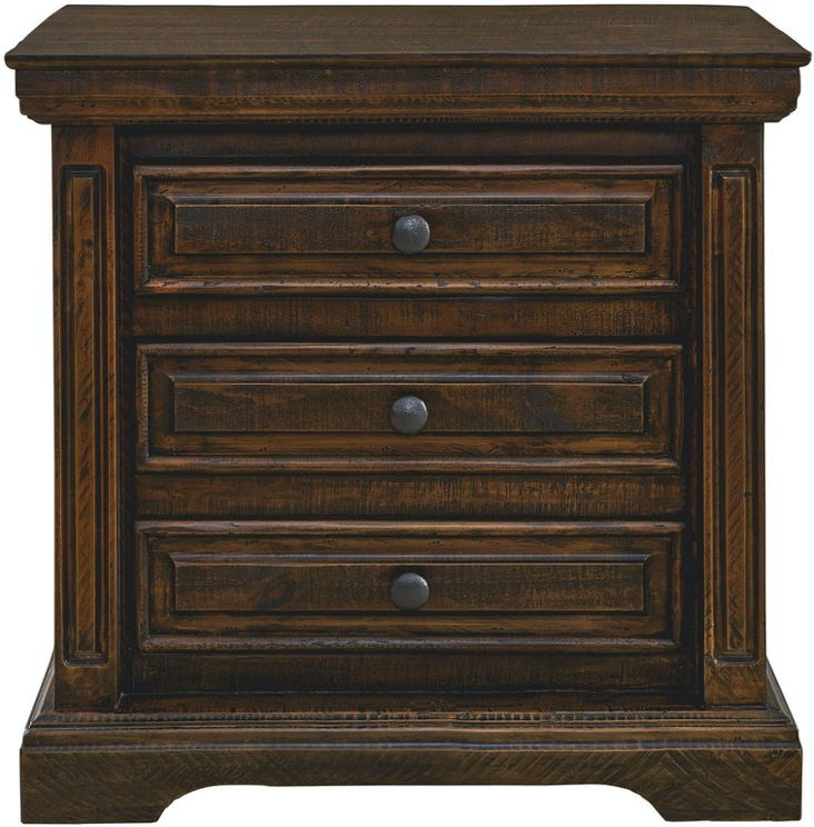 Elements International Condesa Tobacco 3 Drawer Nightstand in Brown