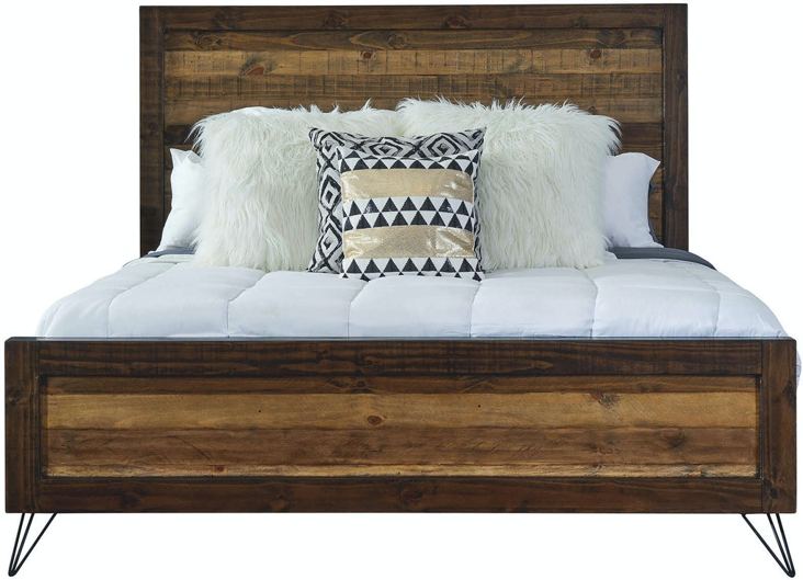 Elements International Cruz Queen Panel Bed in Brown