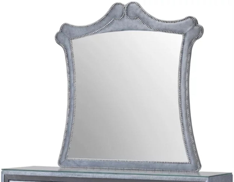 Crown Mark Furniture Voltare Mirror in Dark Grey