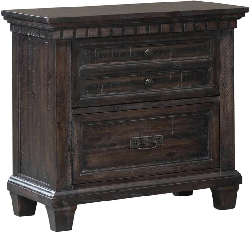 Elements International Morrison Night Stand in Smokey Gray Oak Lacquer