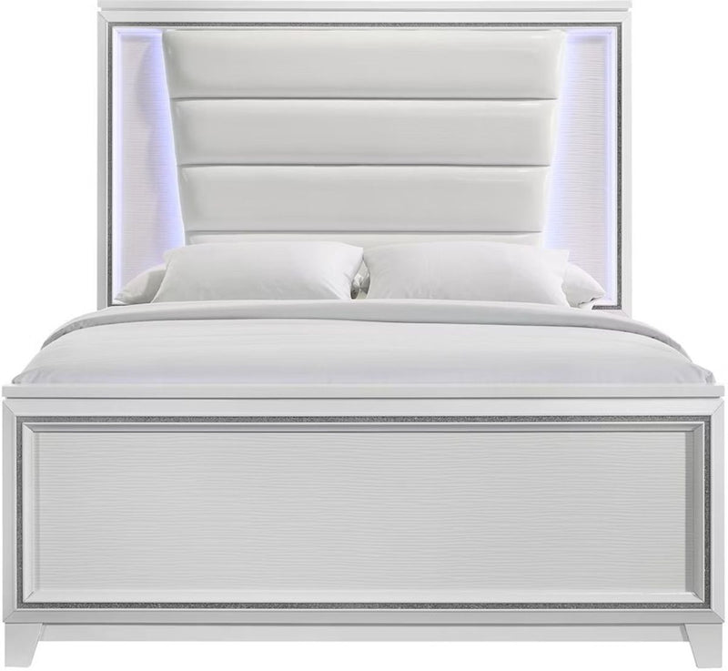 Elements International Moondance King Panel Bed in White