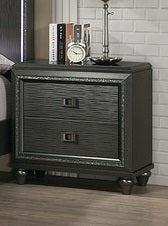 Elements International Moonstone 2 Drawer Nightstand in Black