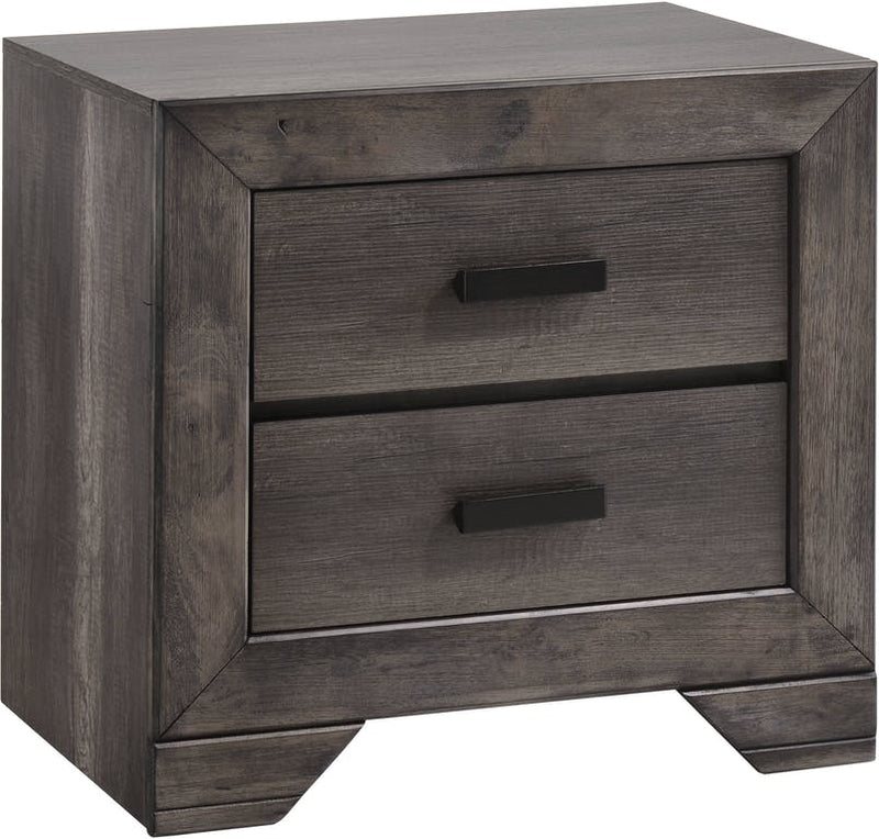 Elements International Nathan Night Stand in Gray Oak Lacquer