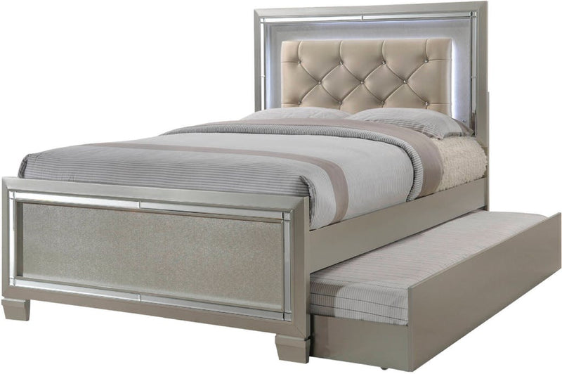 Elements International Platinum Youth Full Panel Bed in Champagne