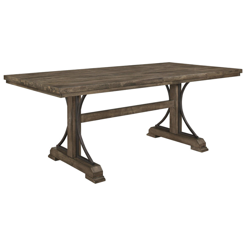 Crown Mark Quincy Rectangular Dining Table in Light Brown