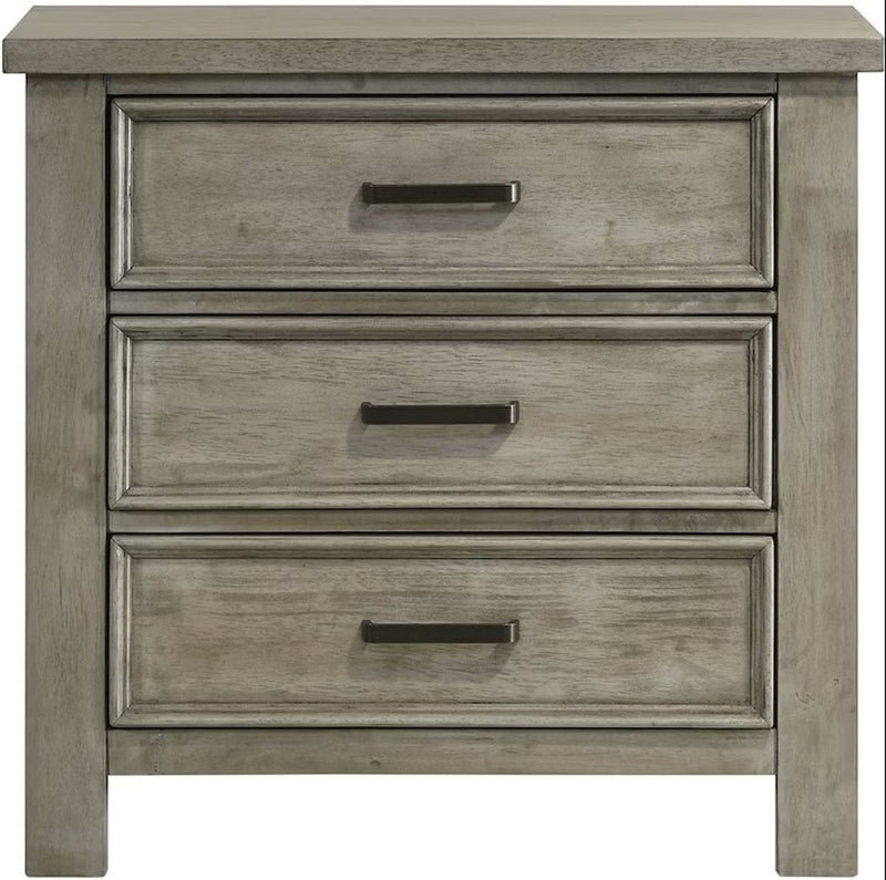 Elements International Sullivan Nightstand in Drift Grey