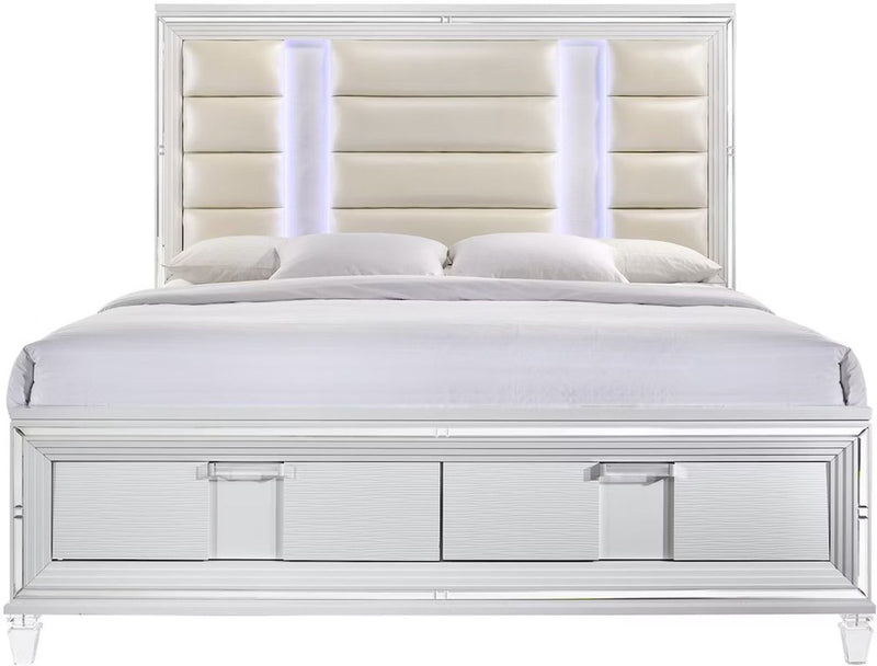 Elements International Twenty Nine King Platform Storage Bed in White