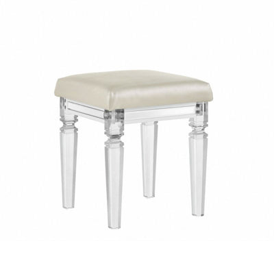 Elements International Twenty Nine Vanity Stool in White
